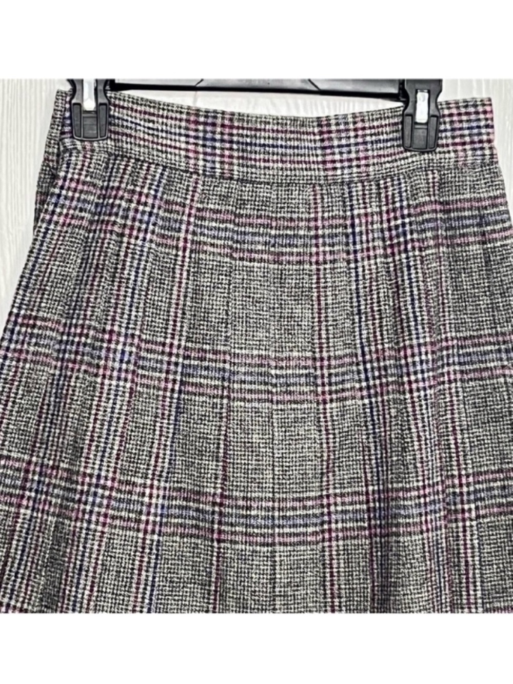 Christian Dior Vintage Wool Plaid Pleated Academia Maxi Skirt Size 8 - Picture 6 of 12